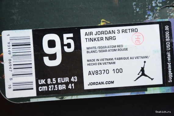 Air AV8370-100 Seoul AV8370-100 Retro 346 GoodFit 3 Jordan 0605